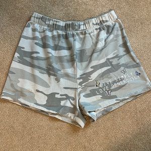 Awake light gray camo sweat shorts